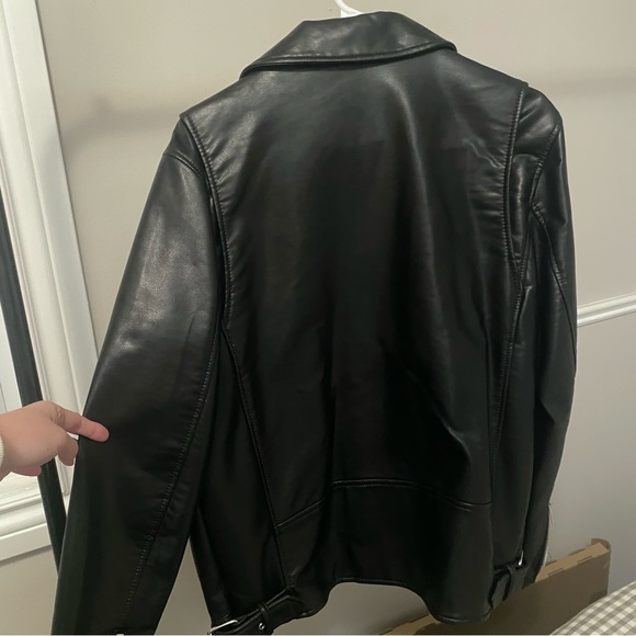Zara faux leather jacket in black - Picture 3 of 4